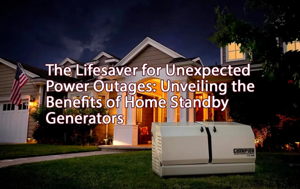 The Lifesaver for Unexpected Power Outages Unveiling the Benefits of Home Standby Generators